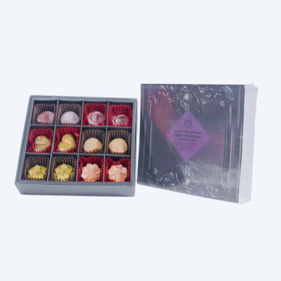 Luxury Liquor & Liqueur Chocolate Collection - 12 Praline Gift Box  120g