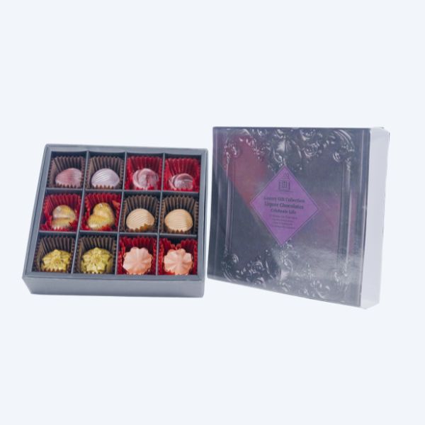 Luxury Liquor & Liqueur Chocolate Collection - 12 Praline Gift Box  120g