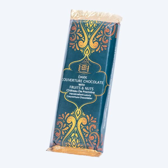 Handcrafted Coverture Dark Chocolate Slab with a Selection of Exotic Fruits & Nuts 70g