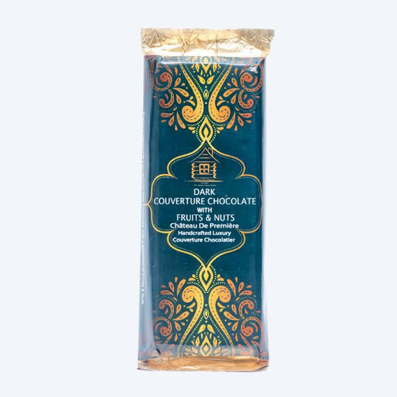 Handcrafted Coverture Dark Chocolate Slab with a Selection of Exotic Fruits & Nuts 70g