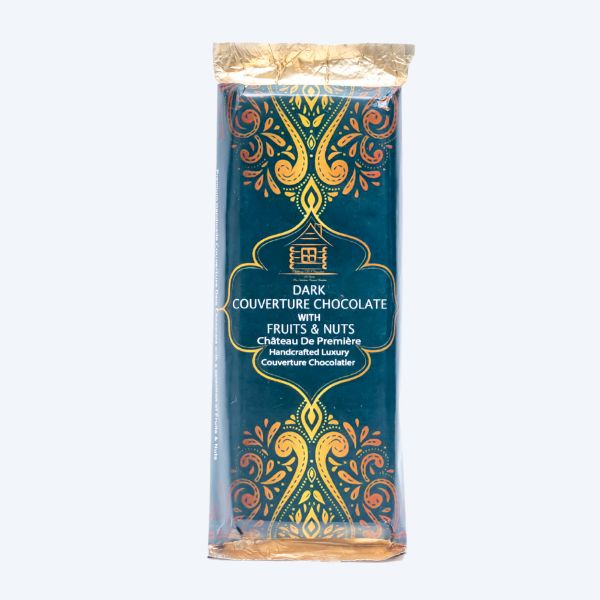 Handcrafted Coverture Dark Chocolate Slab with a Selection of Exotic Fruits & Nuts 70g