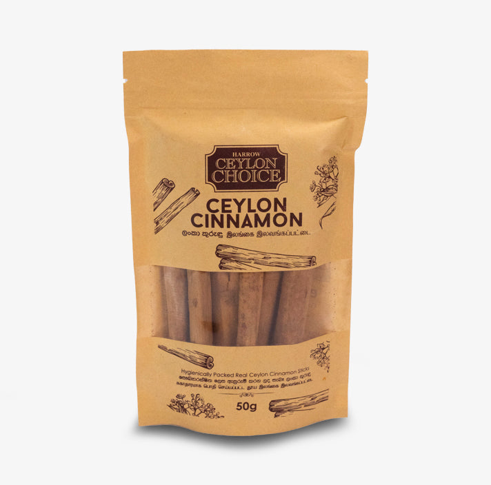 Harrow Ceylon Choice Cinnamon Sticks Zip-lock Pouch 50g