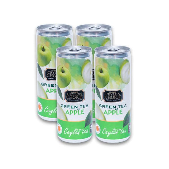 Harrow Ceylon Choice Green Iced Tea - Green Tea with Apple Bundle Pack 4s