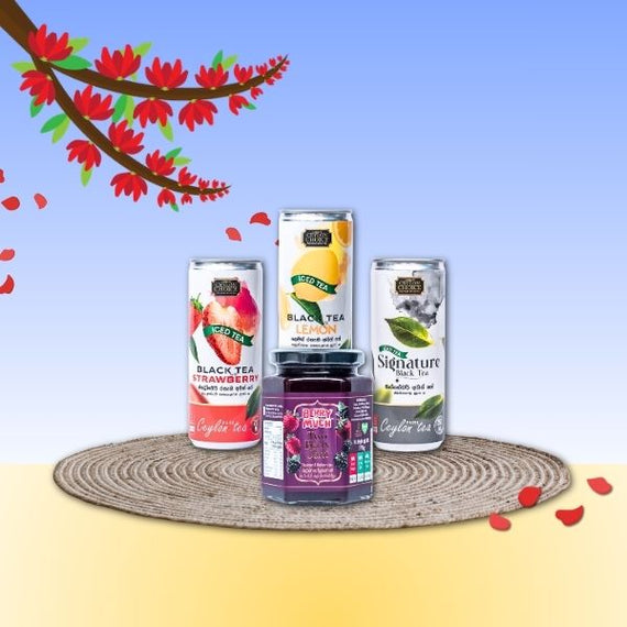 HCC Black, HCC Strawberry, HCC Lemon Iced Tea and Berry Much Two Berry Jam 375g